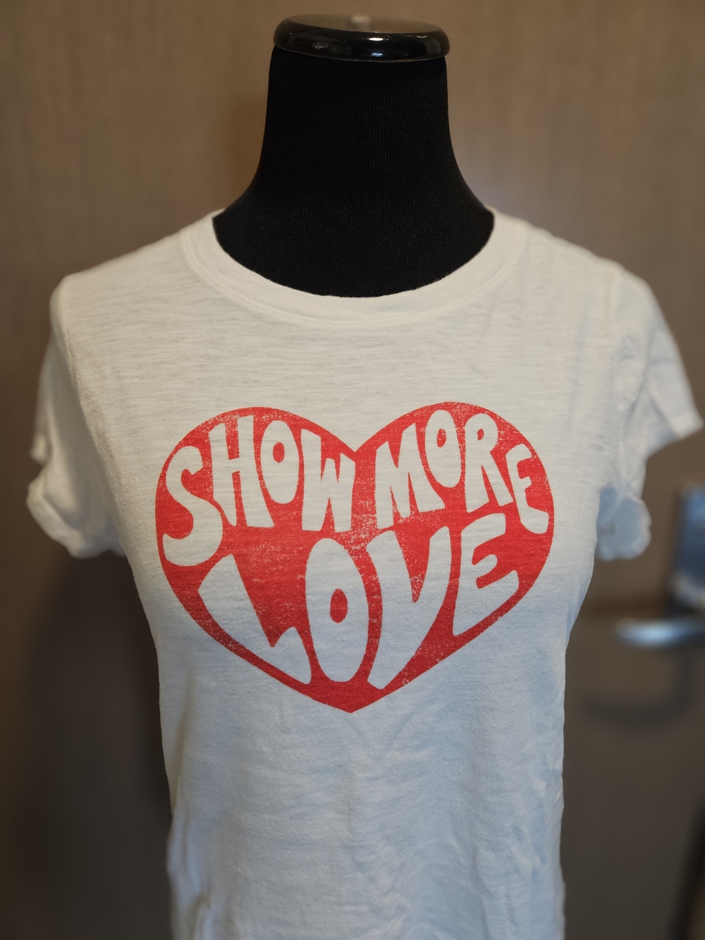 Universal Thread White Tee with Red Heart Graphic